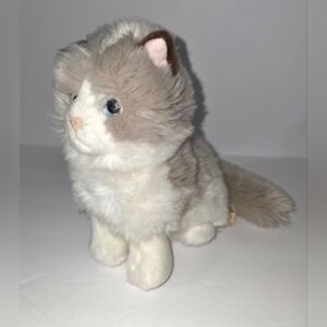 Miyoni Ragdoll Cat Plush Toy 9 Inches White Grey Soft Stuffed Animal